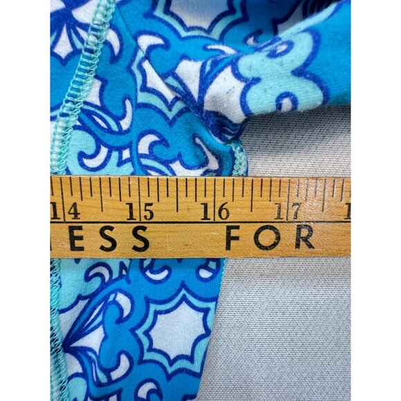 Talbots Womens Activewear Jacket Size  XS Blue White Geo Moroccan Tile Pullover - Picture 8 of 13